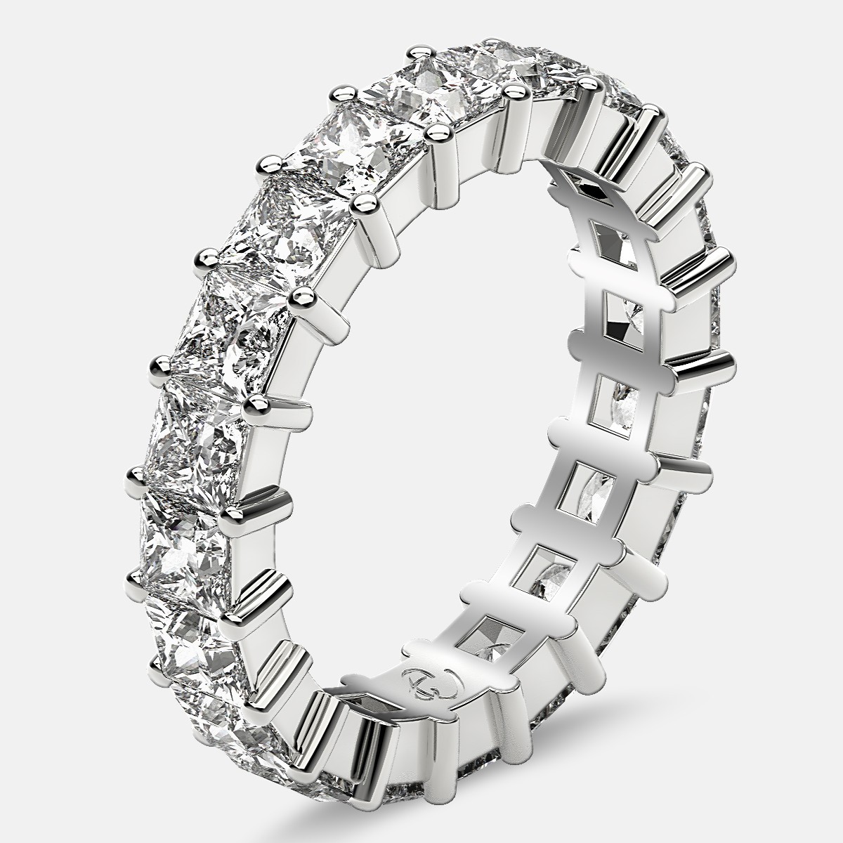 Classic Eternity Ring with Princess Cut Diamonds in 18k White Gold