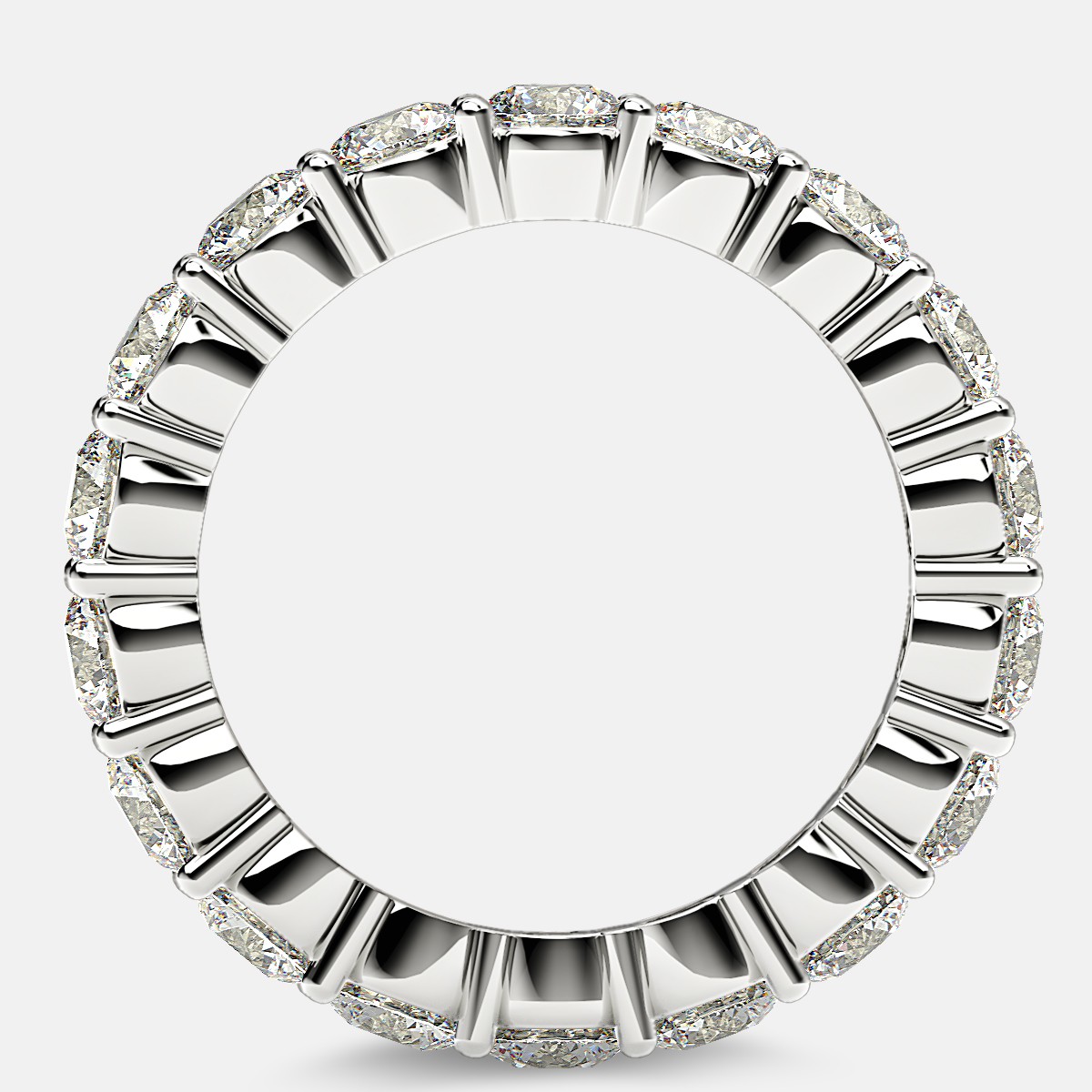 Eternity Ring with Prong Set Round Diamonds in Platinum