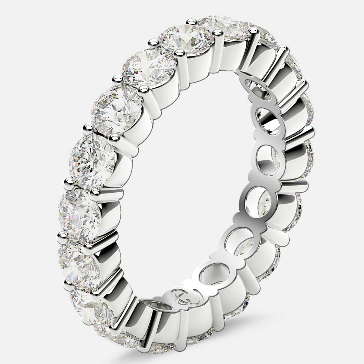 Eternity Ring with Prong Set Round Diamonds in Platinum