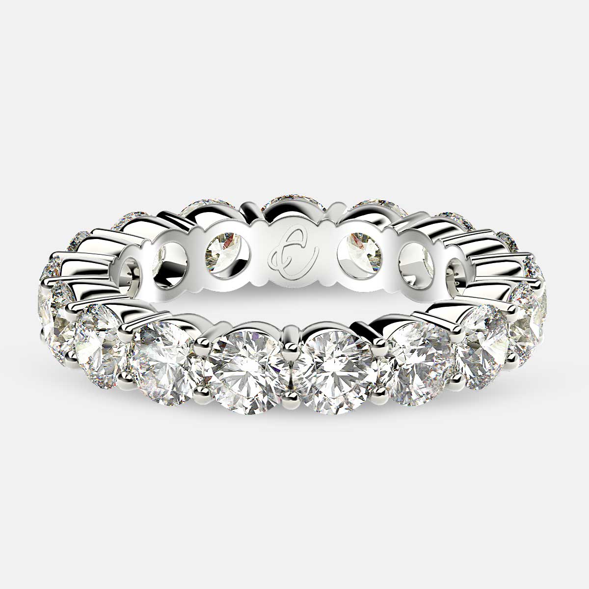 Eternity Ring with Prong Set Round Diamonds in Platinum