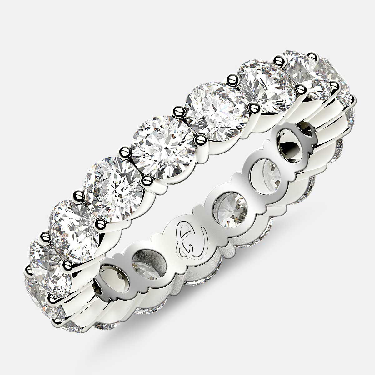 Eternity Ring with Prong Set Round Diamonds in Platinum