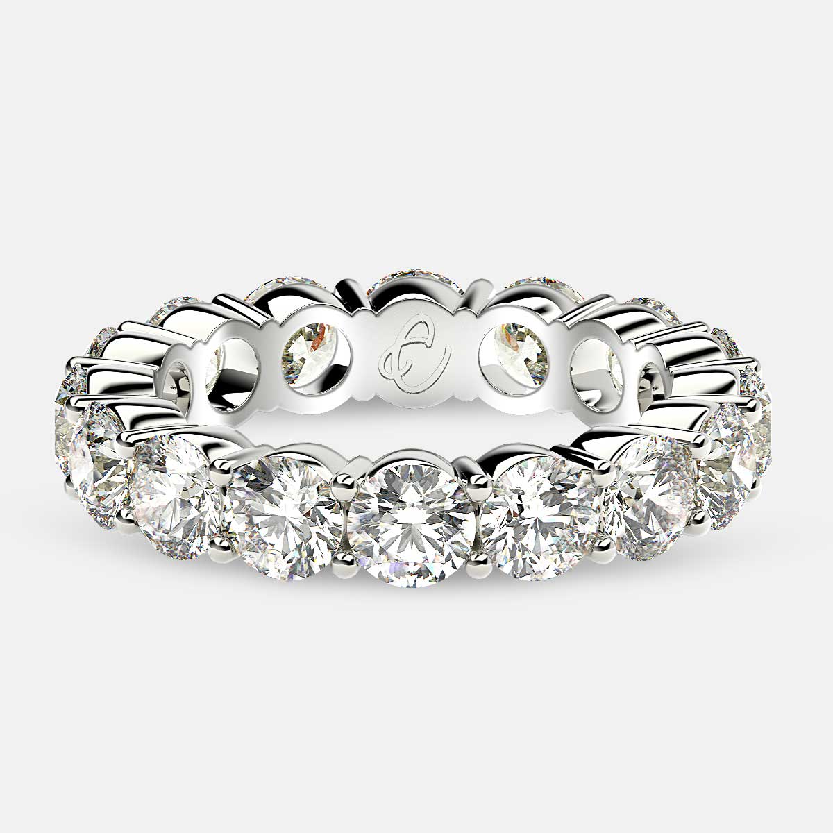 Eternity Ring with Prong Set Round Diamonds in Platinum