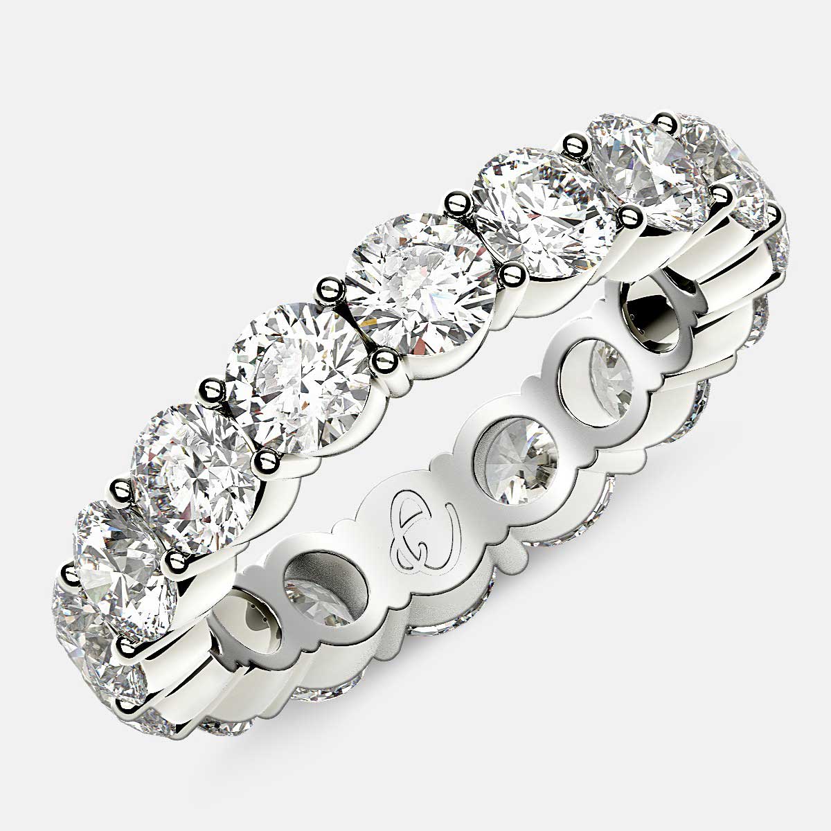 Eternity Ring with Prong Set Round Diamonds in Platinum