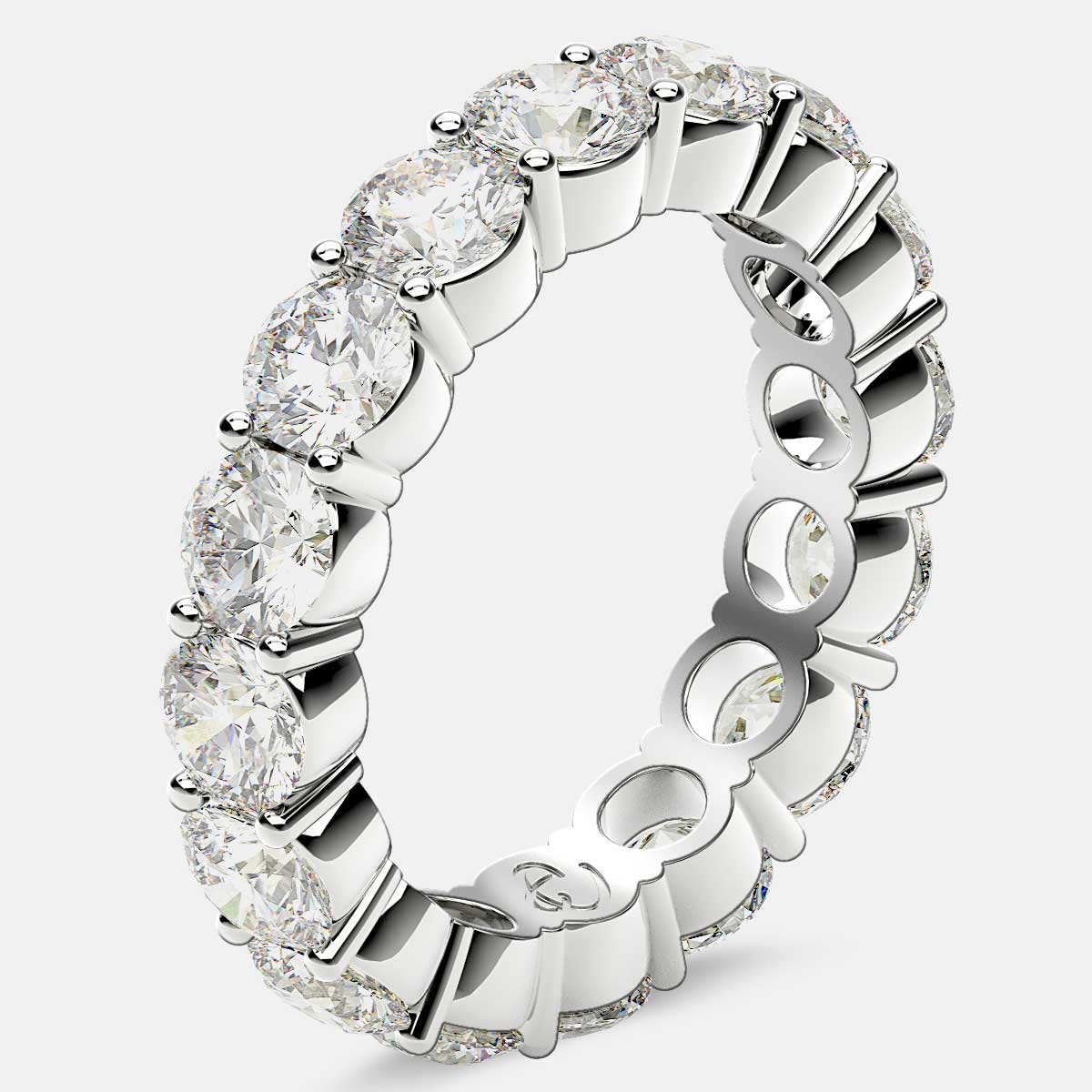 Eternity Ring with Prong Set Round Diamonds in Platinum