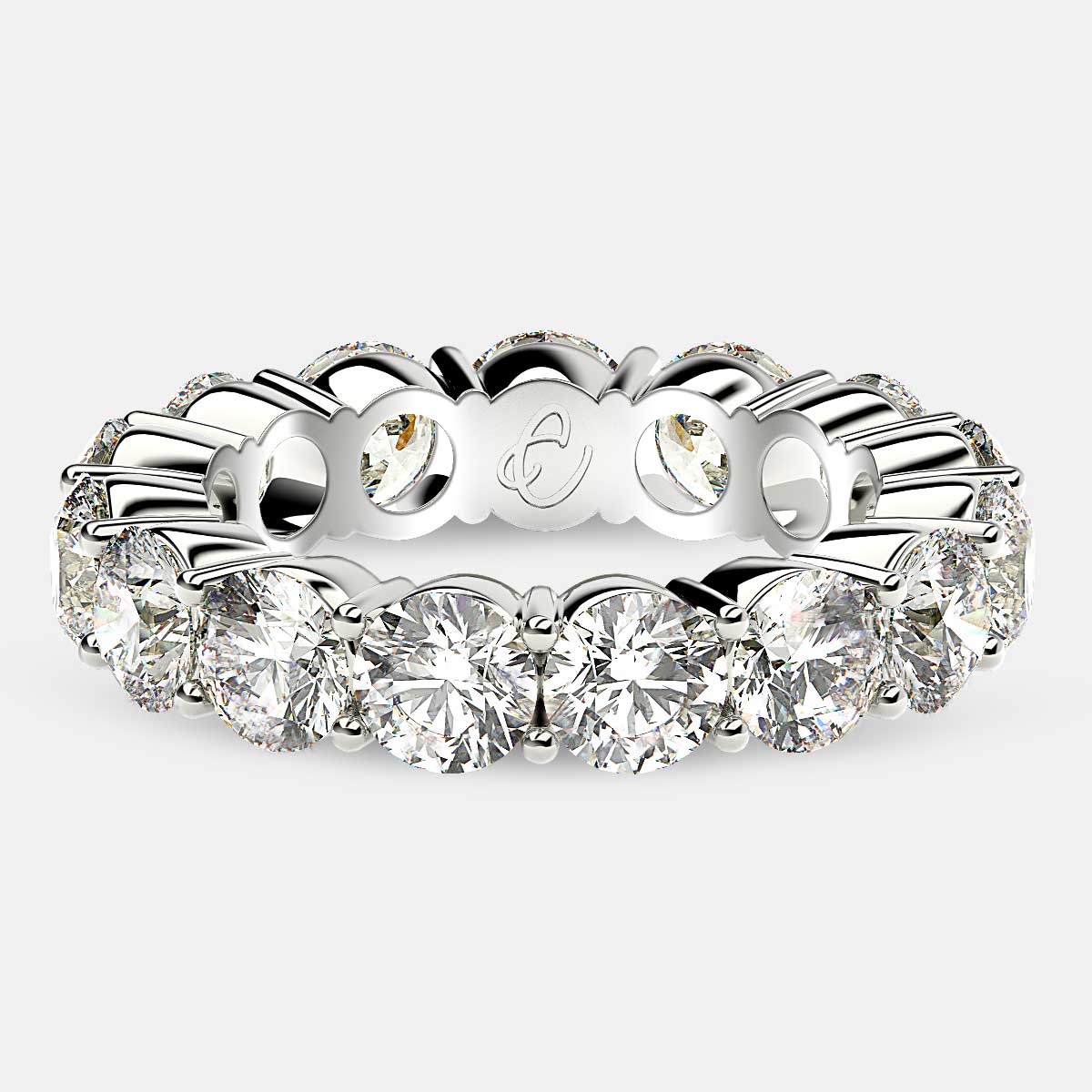 Eternity Ring with Prong Set Round Diamonds in Platinum