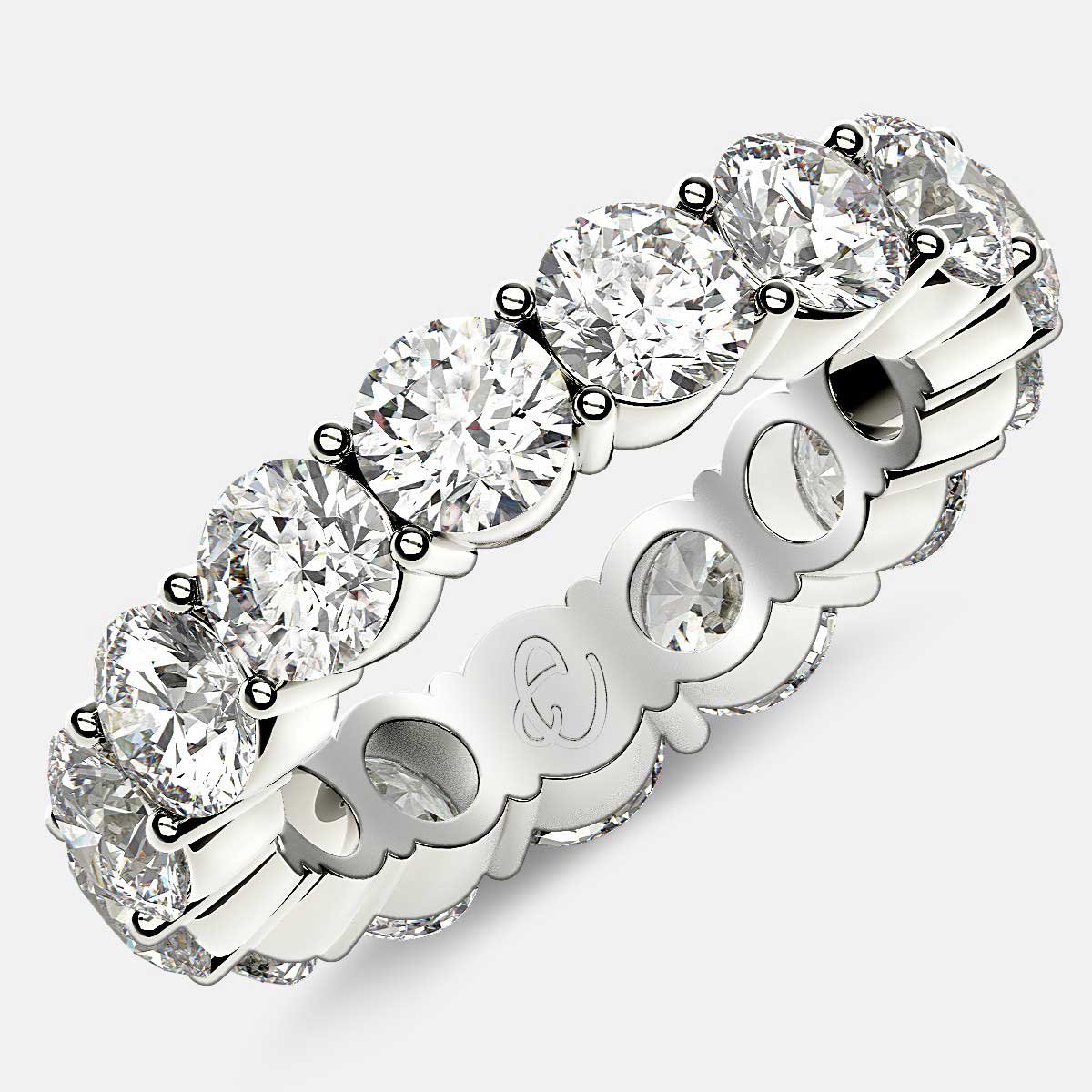 Eternity Ring with Prong Set Round Diamonds in Platinum