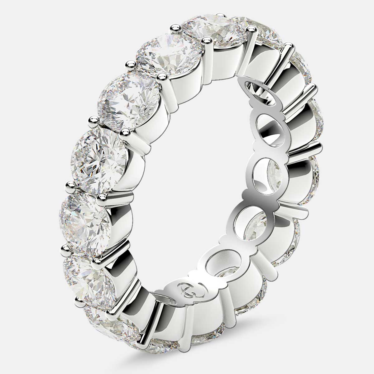 Eternity Ring with Prong Set Round Diamonds in Platinum