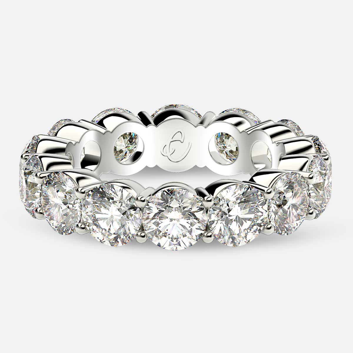 Eternity Ring with Prong Set Round Diamonds in Platinum