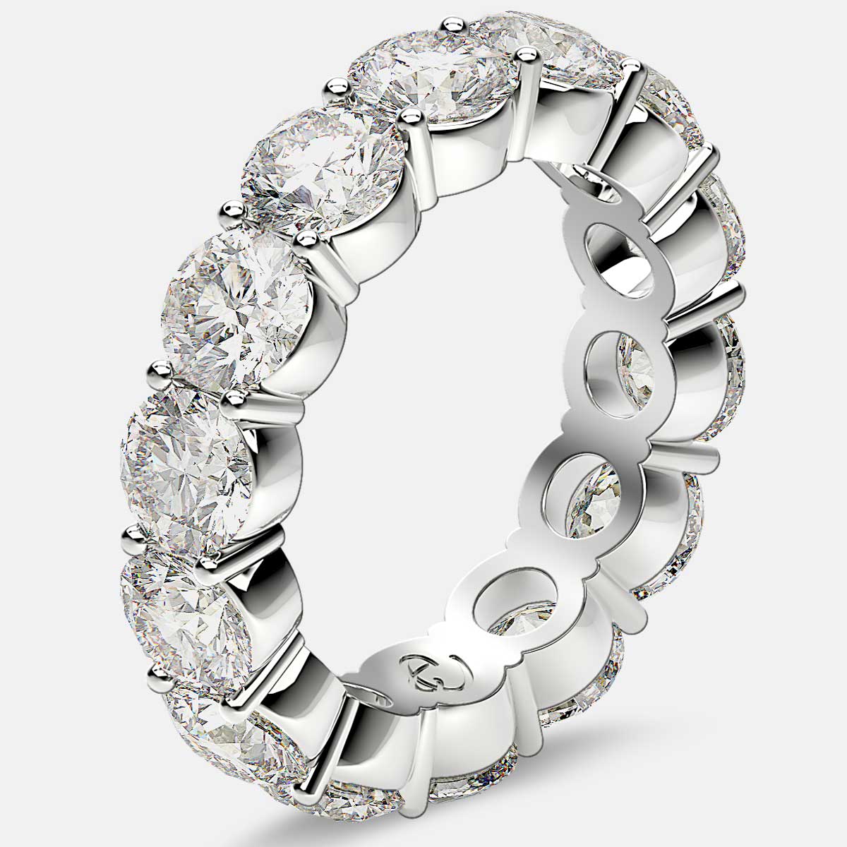 Eternity Ring with Prong Set Round Diamonds in Platinum