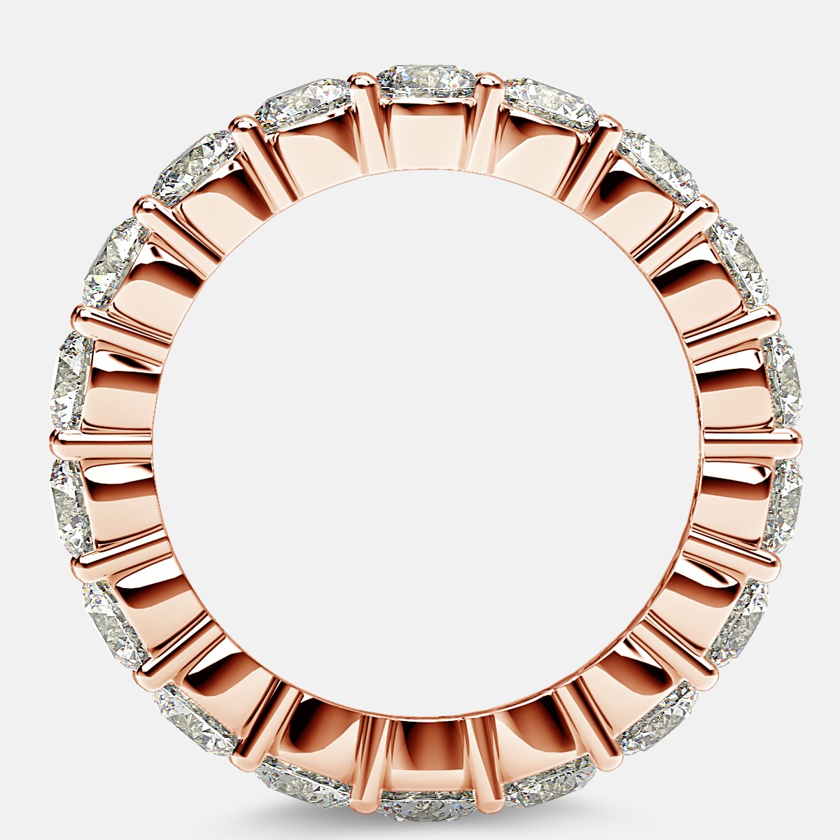 Eternity Ring with Prong Set Round Diamonds in 18k Rose Gold