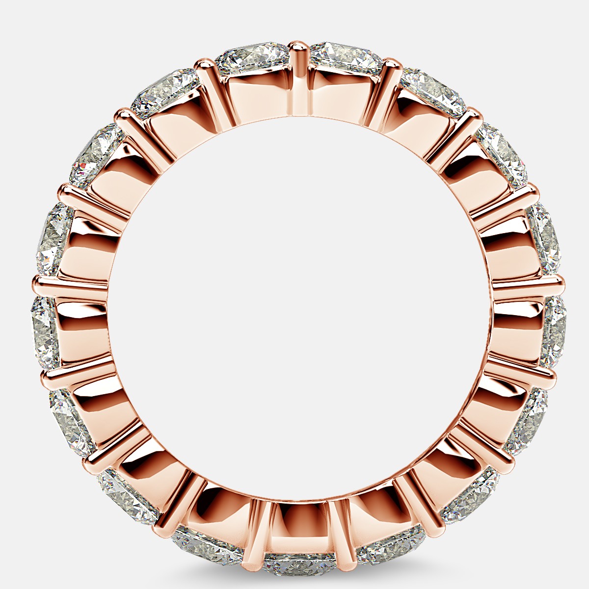 Eternity Ring with Prong Set Round Diamonds in 18k Rose Gold