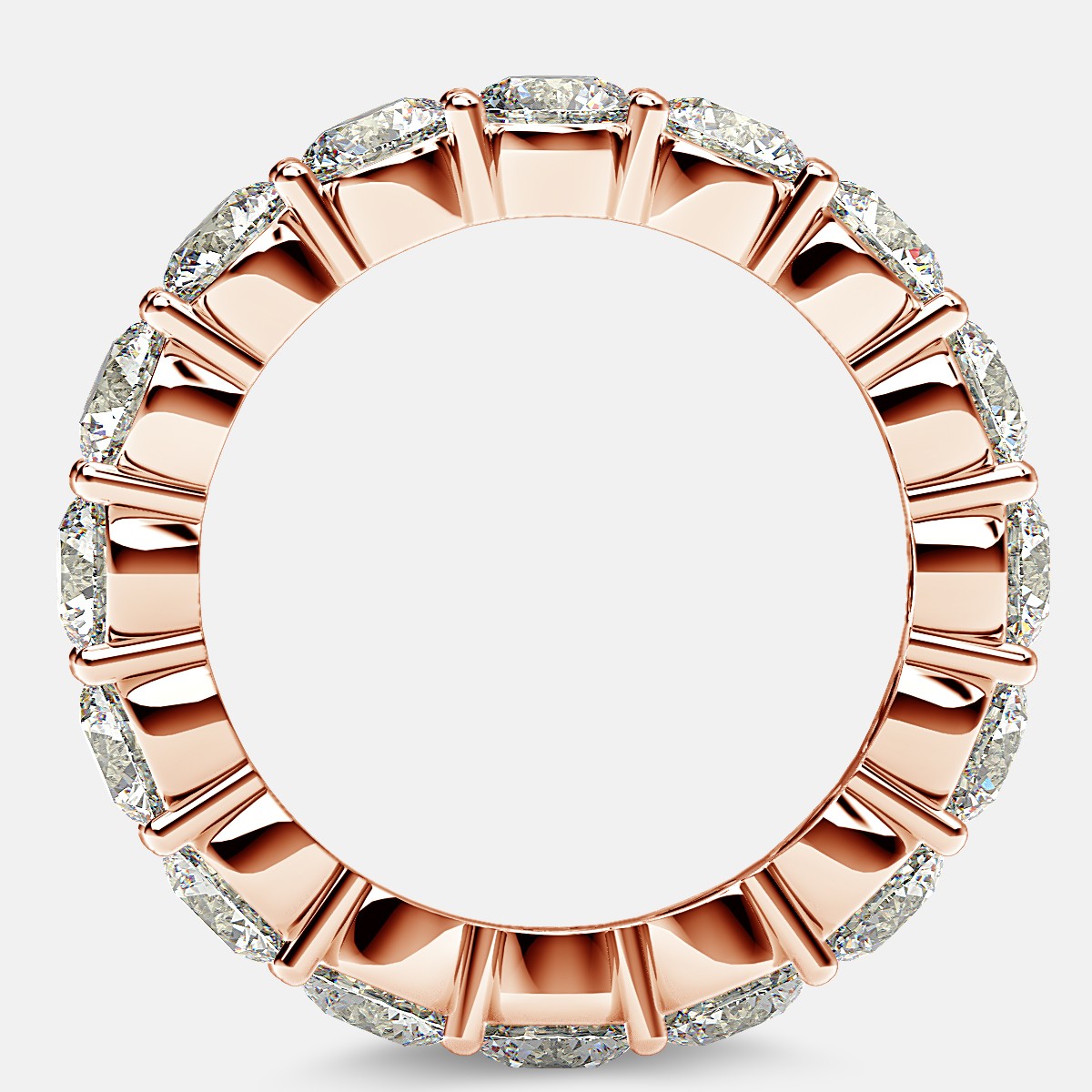 Eternity Ring with Prong Set Round Diamonds in 18k Rose Gold