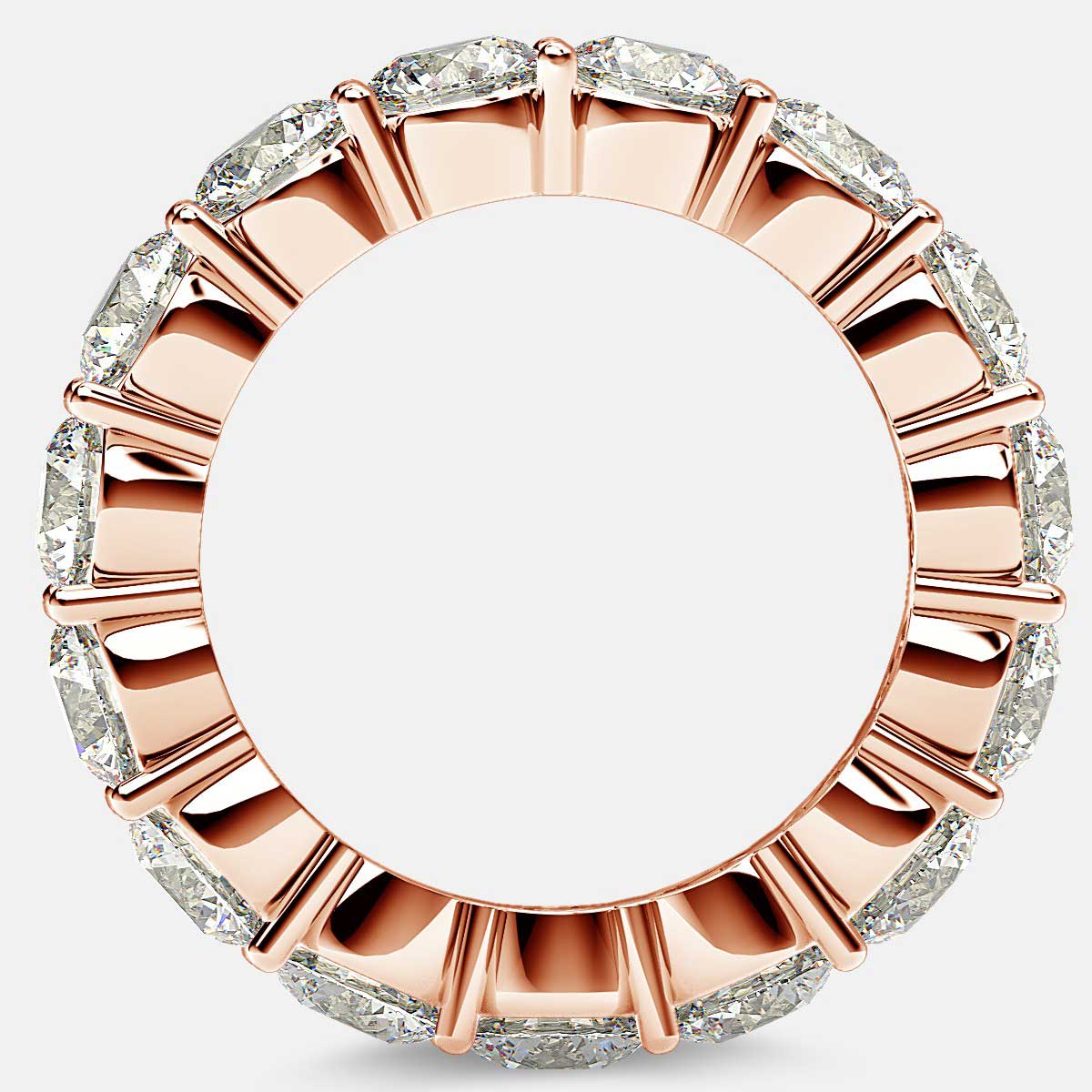 Eternity Ring with Prong Set Round Diamonds in 18k Rose Gold