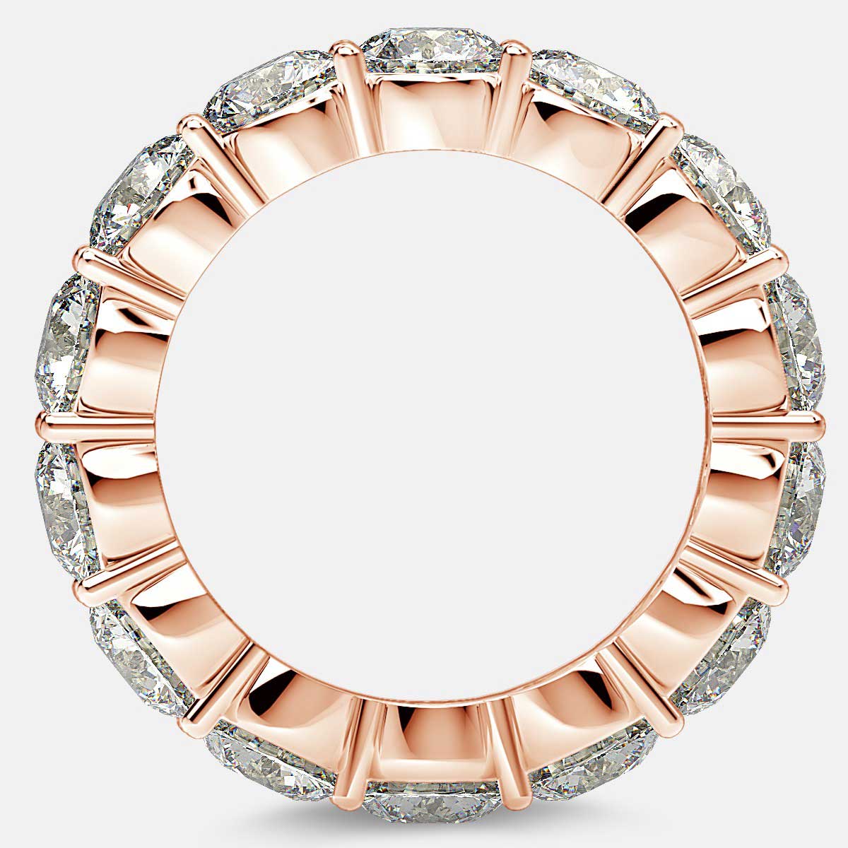 Eternity Ring with Prong Set Round Diamonds in 18k Rose Gold