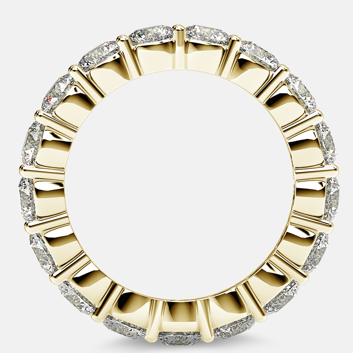 Eternity Ring with Prong Set Round Diamonds in 18k Yellow Gold