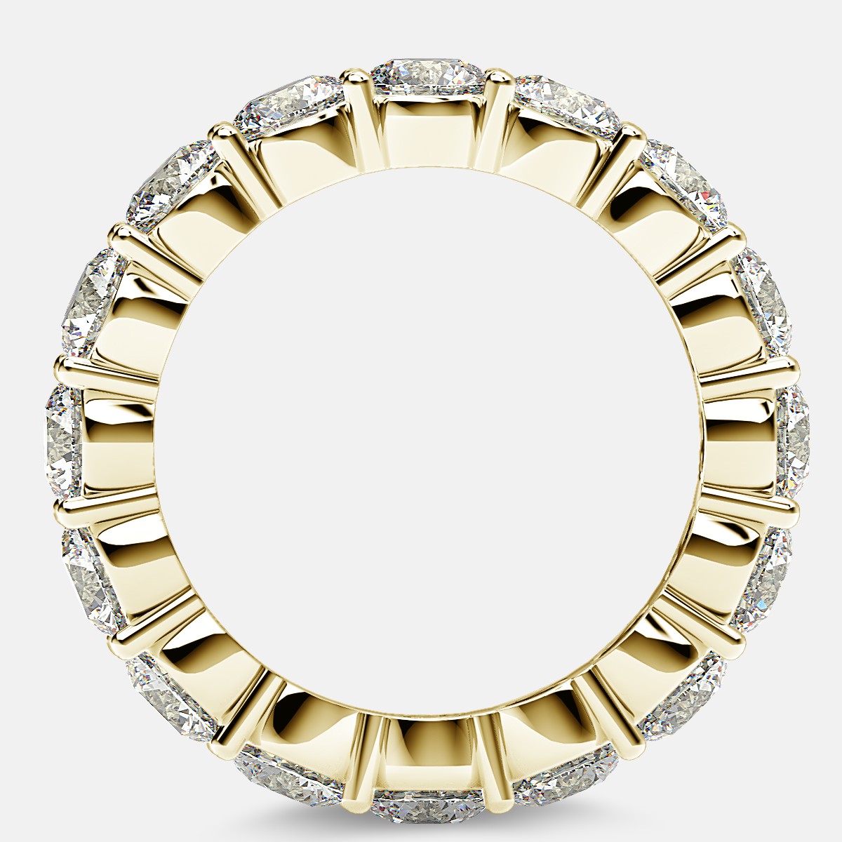 Eternity Ring with Prong Set Round Diamonds in 18k Yellow Gold