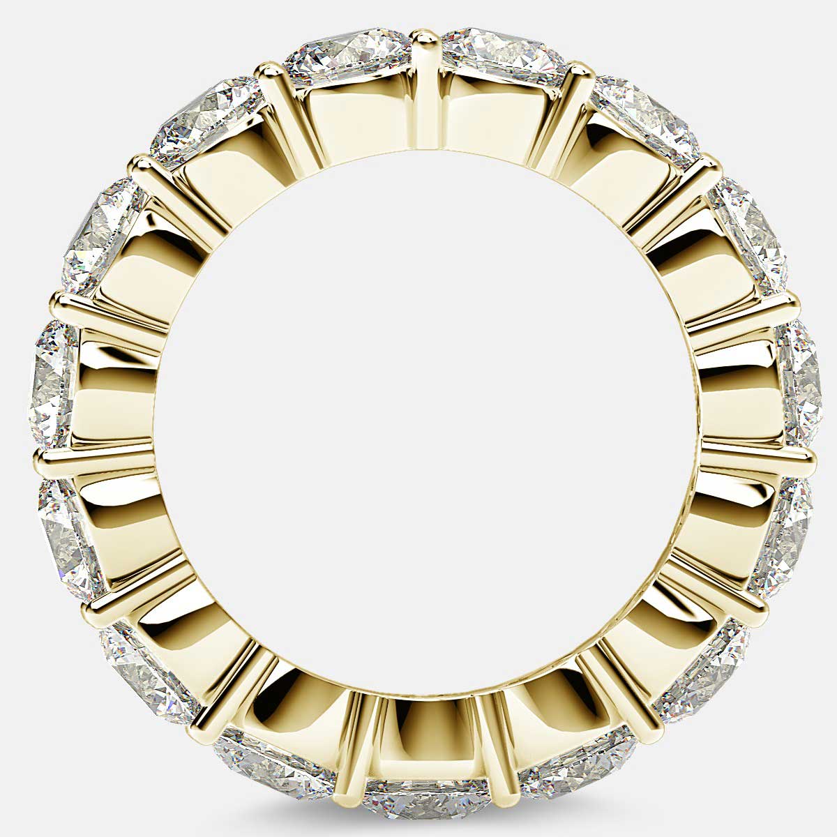 Eternity Ring with Prong Set Round Diamonds in 18k Yellow Gold