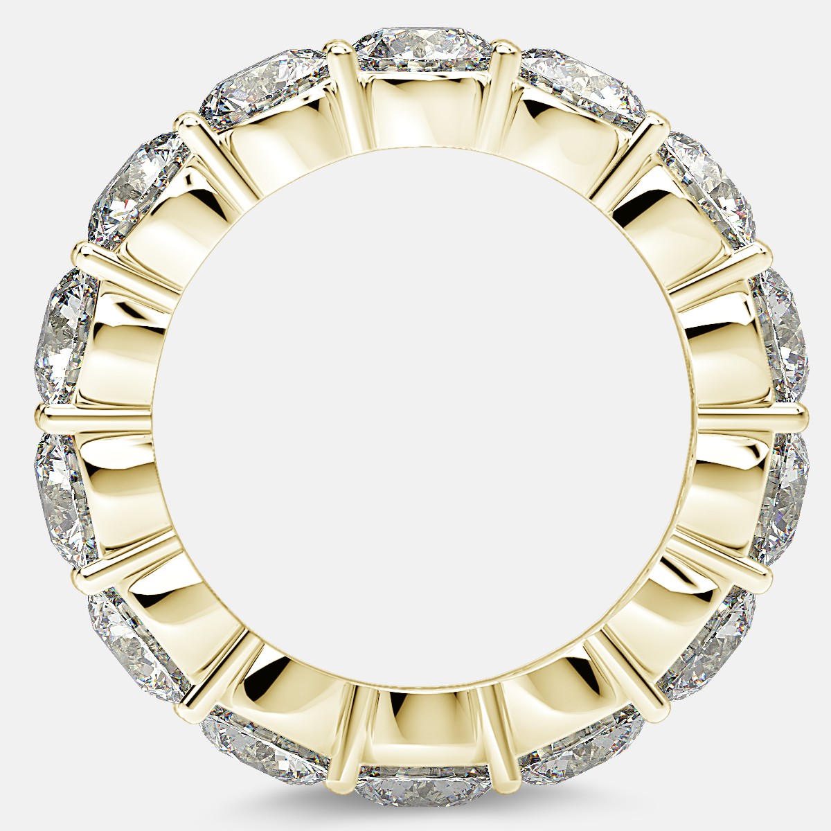 Eternity Ring with Prong Set Round Diamonds in 18k Yellow Gold