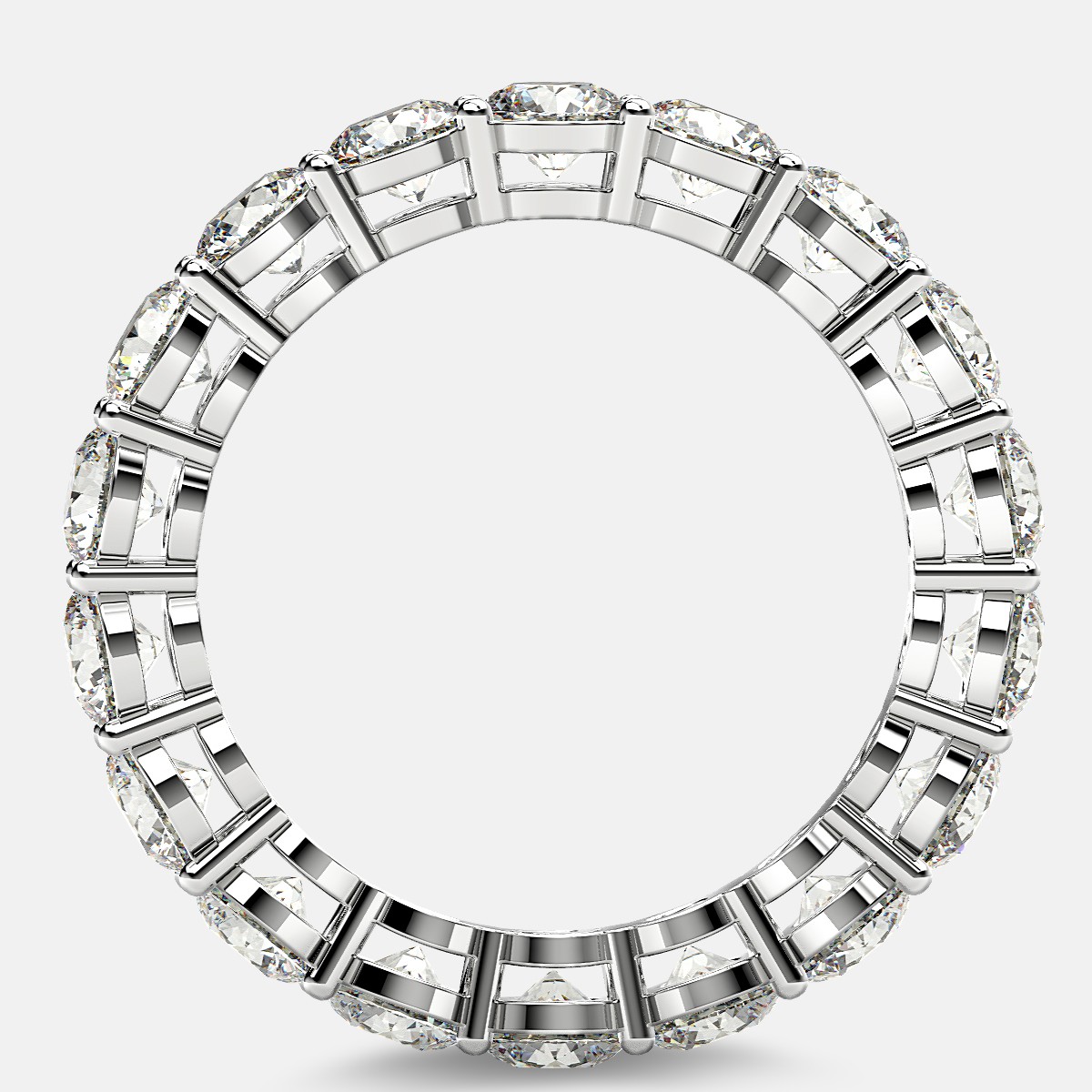 Open Gallery Eternity Ring with Round Diamonds in Platinum