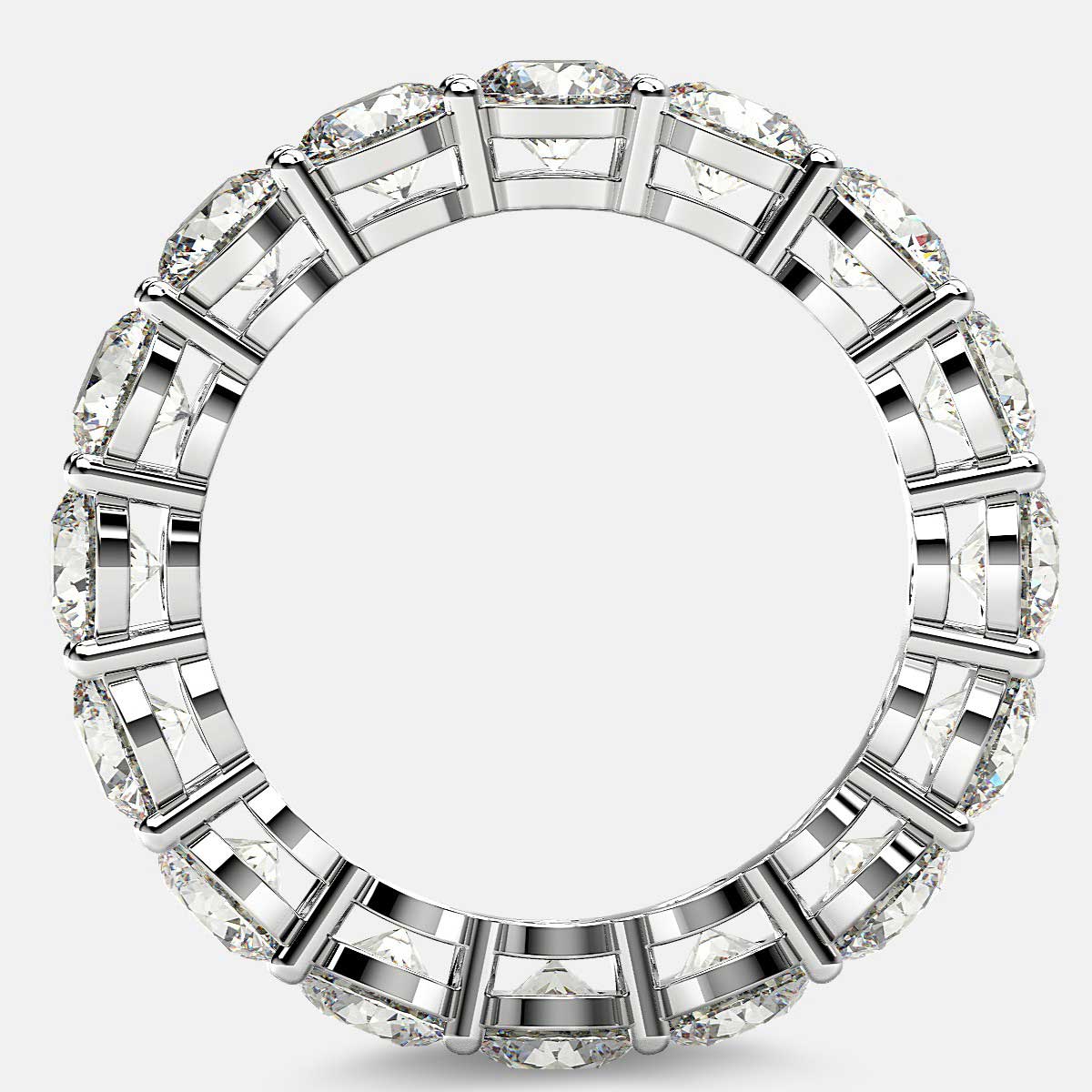 Open Gallery Eternity Ring with Round Diamonds in Platinum