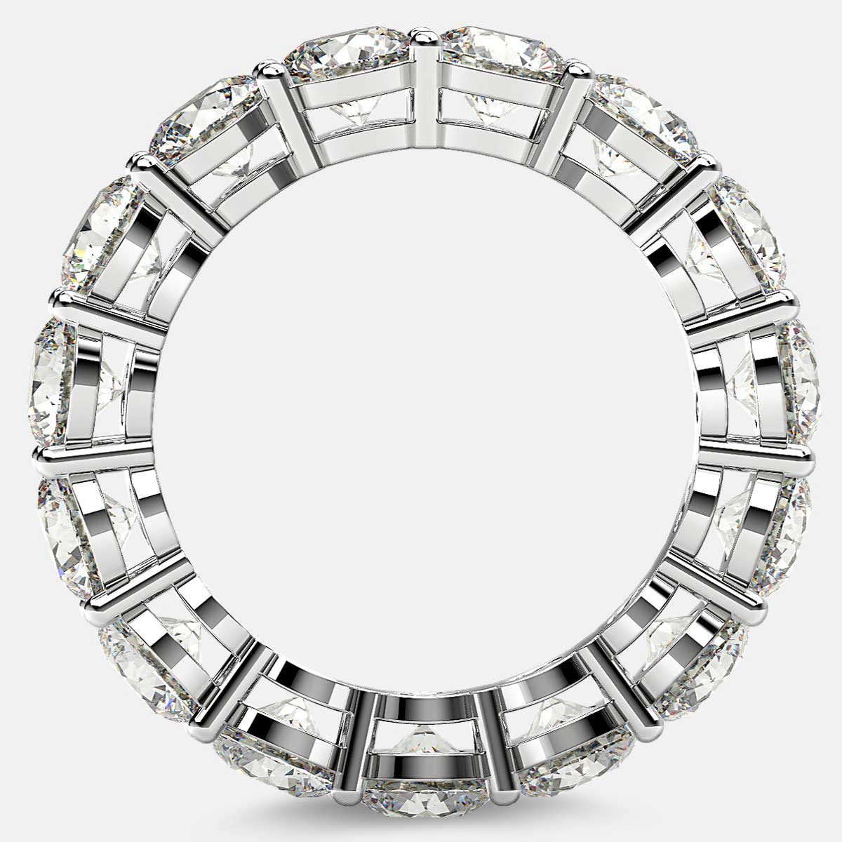 Open Gallery Eternity Ring with Round Diamonds in Platinum