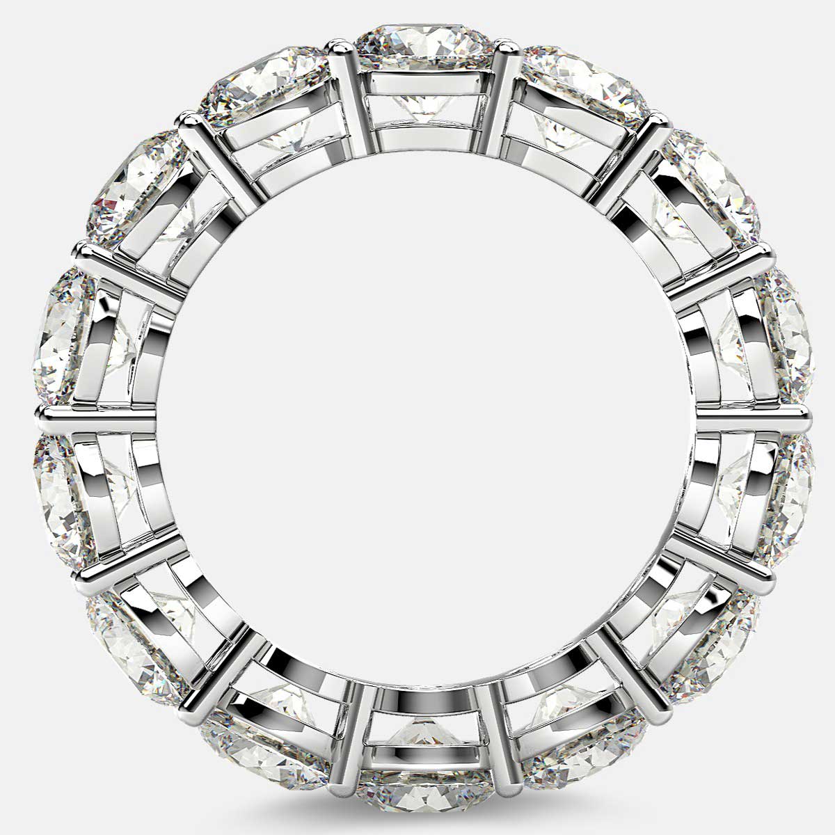 Open Gallery Eternity Ring with Round Diamonds in Platinum