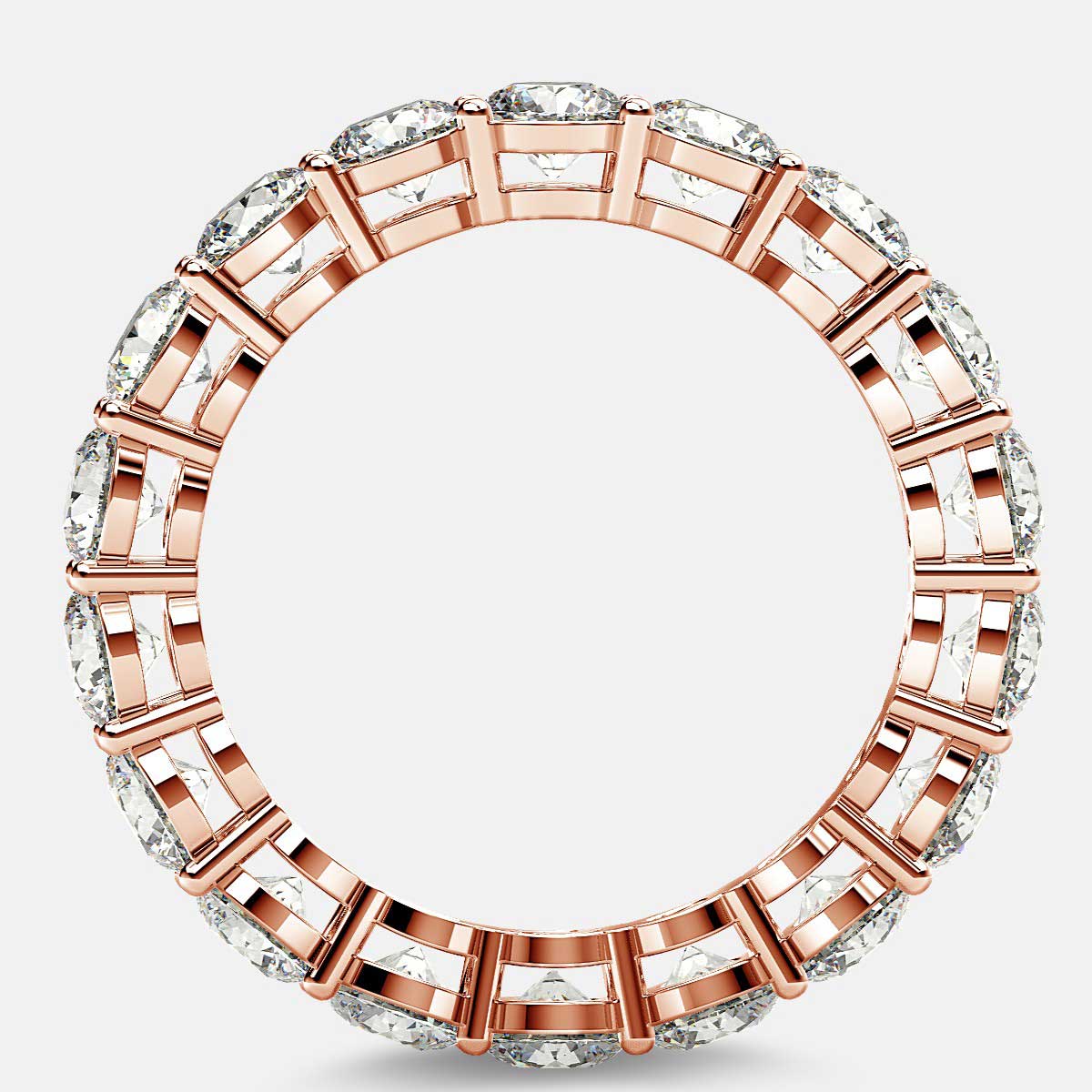 Open Gallery Eternity Ring with Round Diamonds in 18k Rose Gold