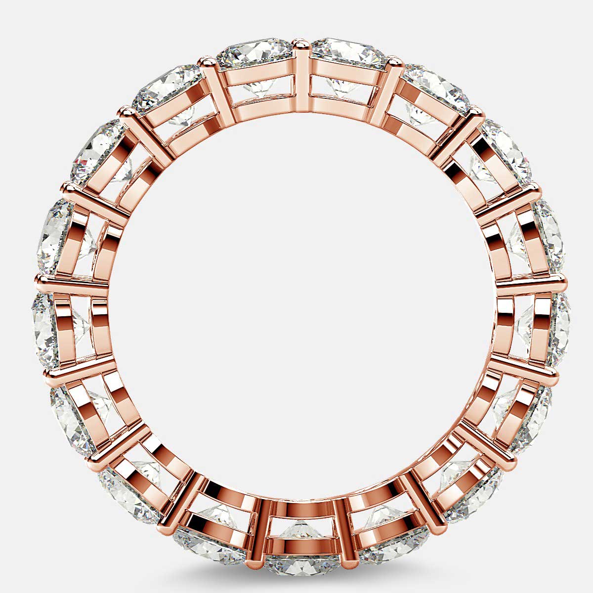 Open Gallery Eternity Ring with Round Diamonds in 18k Rose Gold