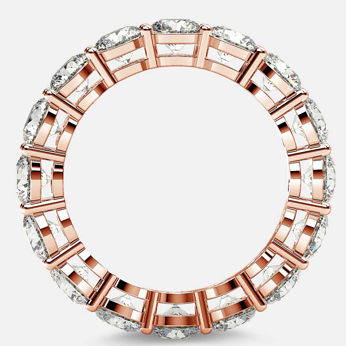 Open Gallery Eternity Ring with Round Diamonds in 18k Rose Gold