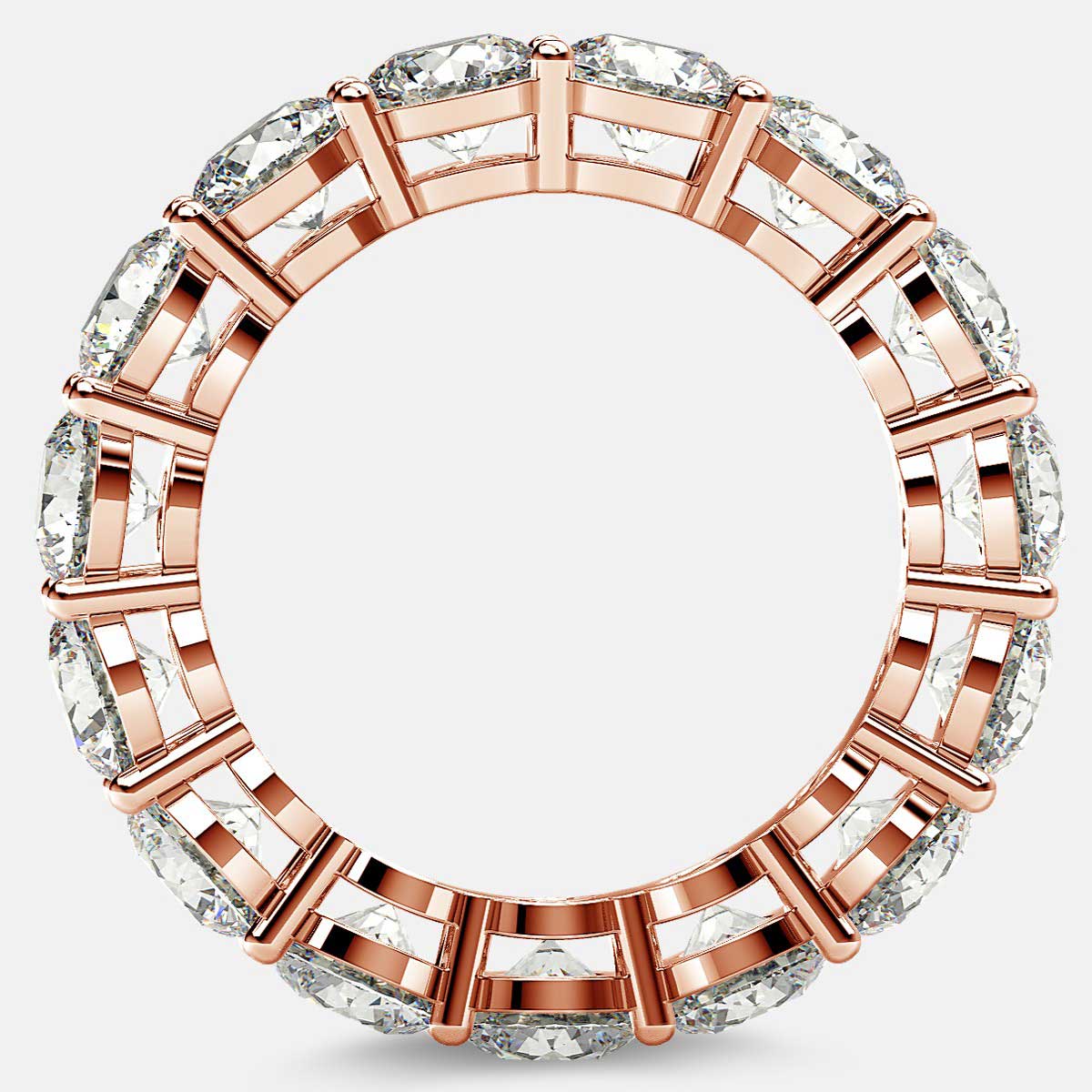 Open Gallery Eternity Ring with Round Diamonds in 18k Rose Gold