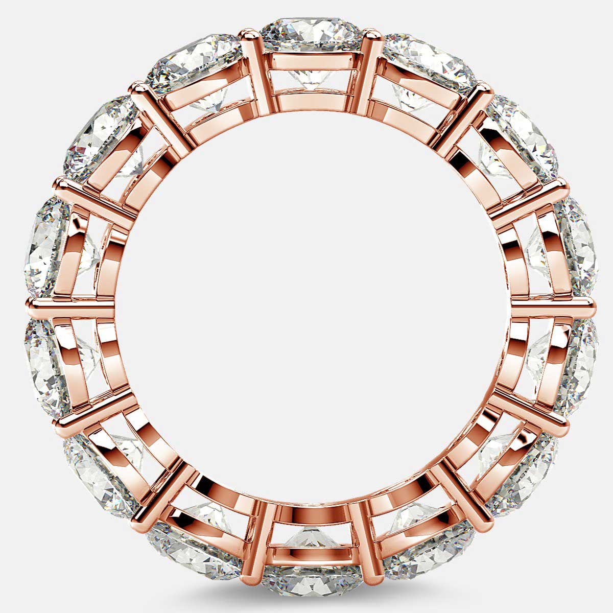 Open Gallery Eternity Ring with Round Diamonds in 18k Rose Gold