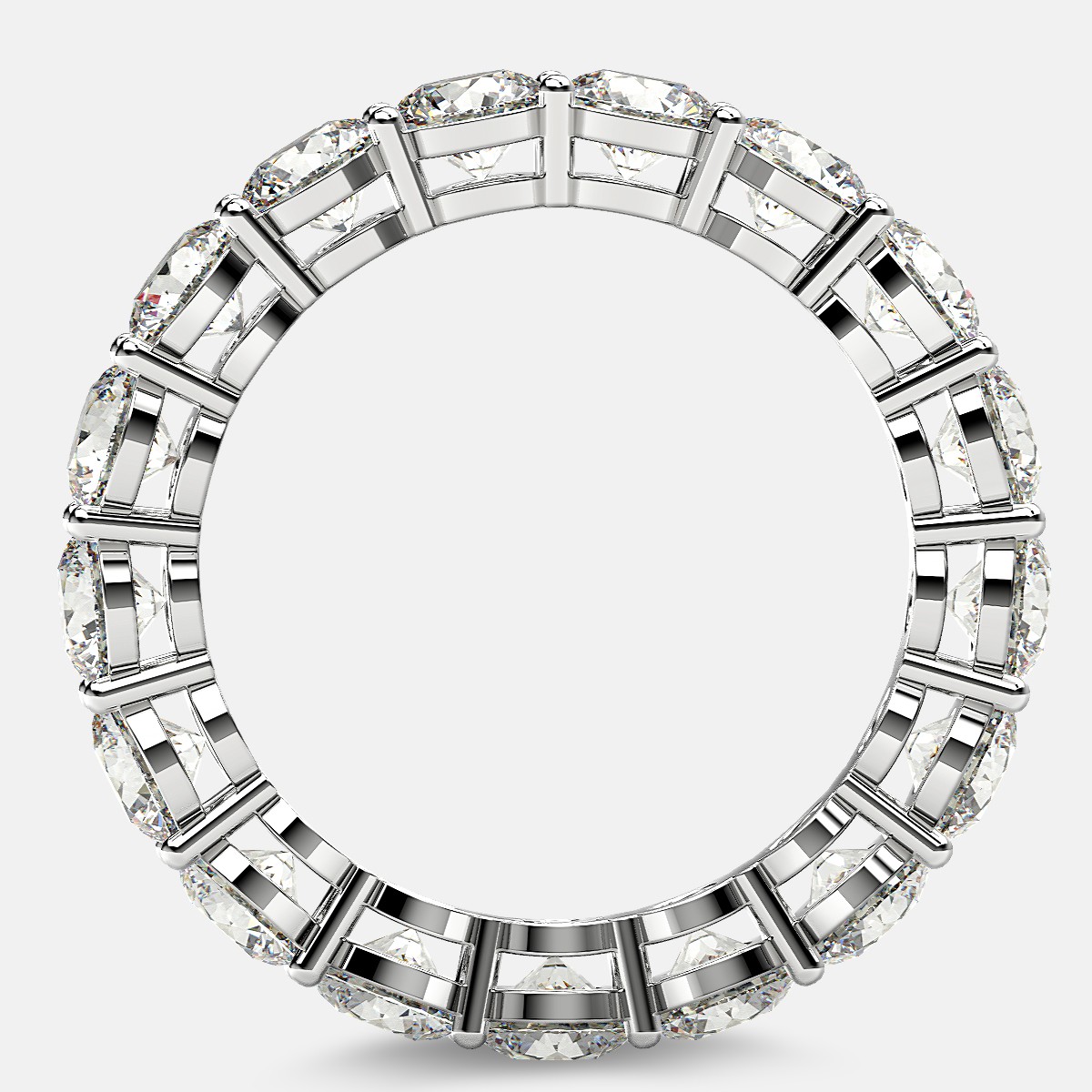 Open Gallery Eternity Ring with Round Diamonds in 18k White Gold