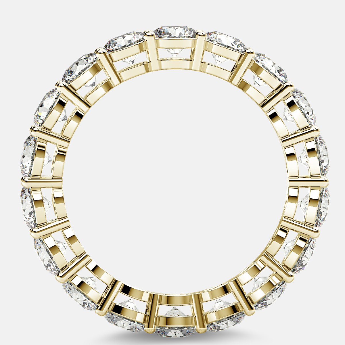 Open Gallery Eternity Ring with Round Diamonds in 18k Yellow Gold