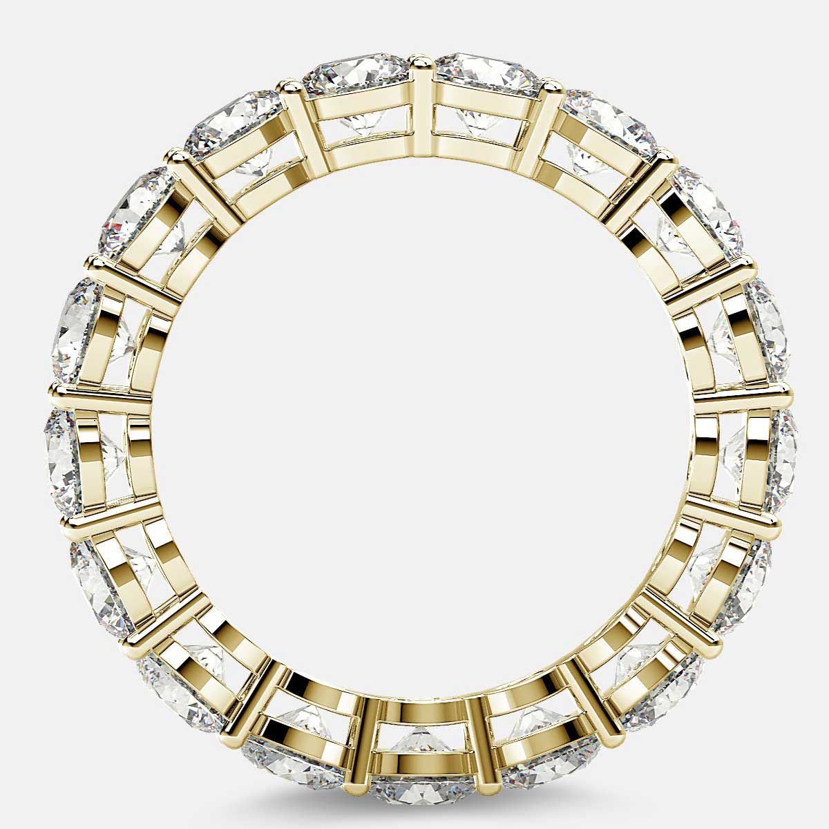 Open Gallery Eternity Ring with Round Diamonds in 18k Yellow Gold