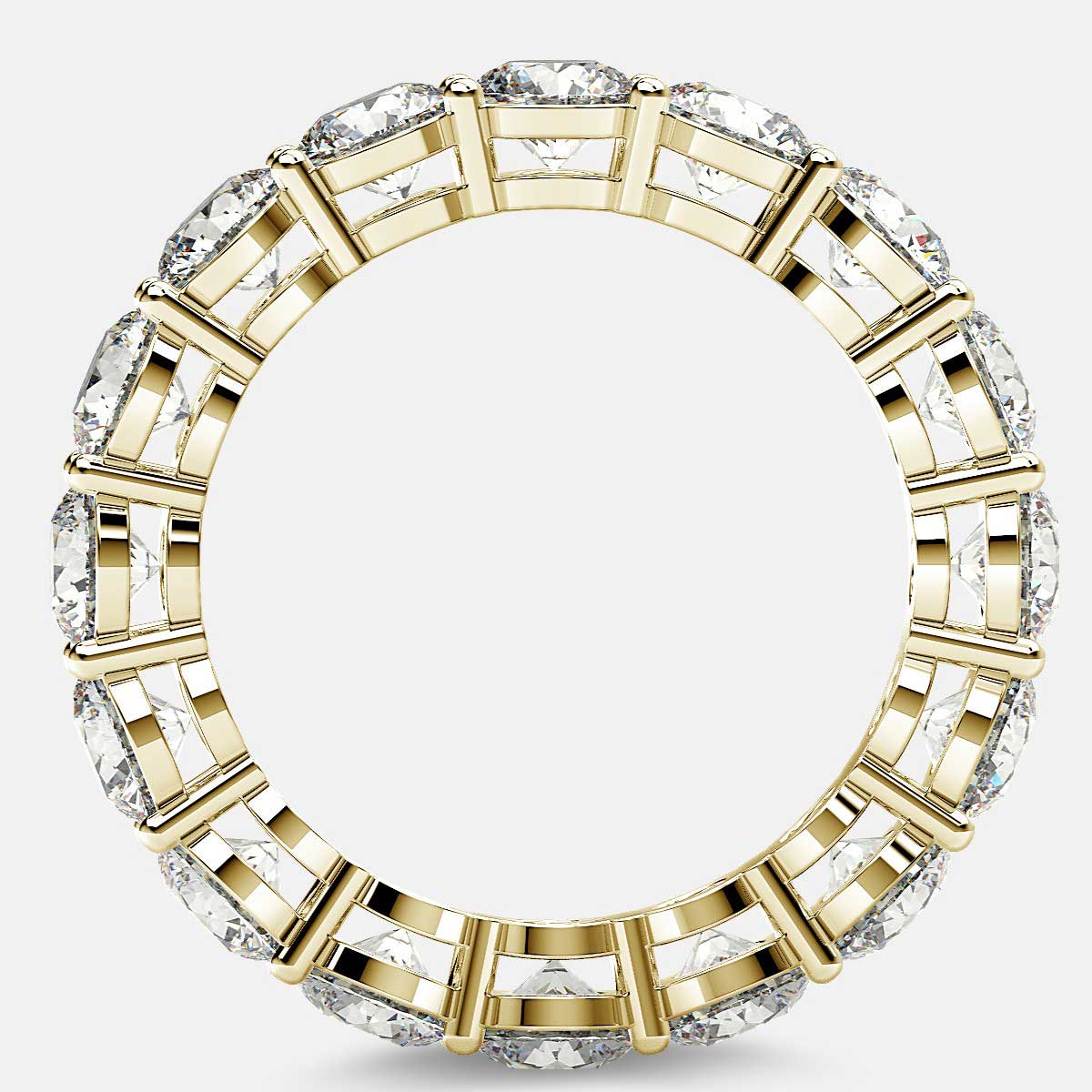 Open Gallery Eternity Ring with Round Diamonds in 18k Yellow Gold