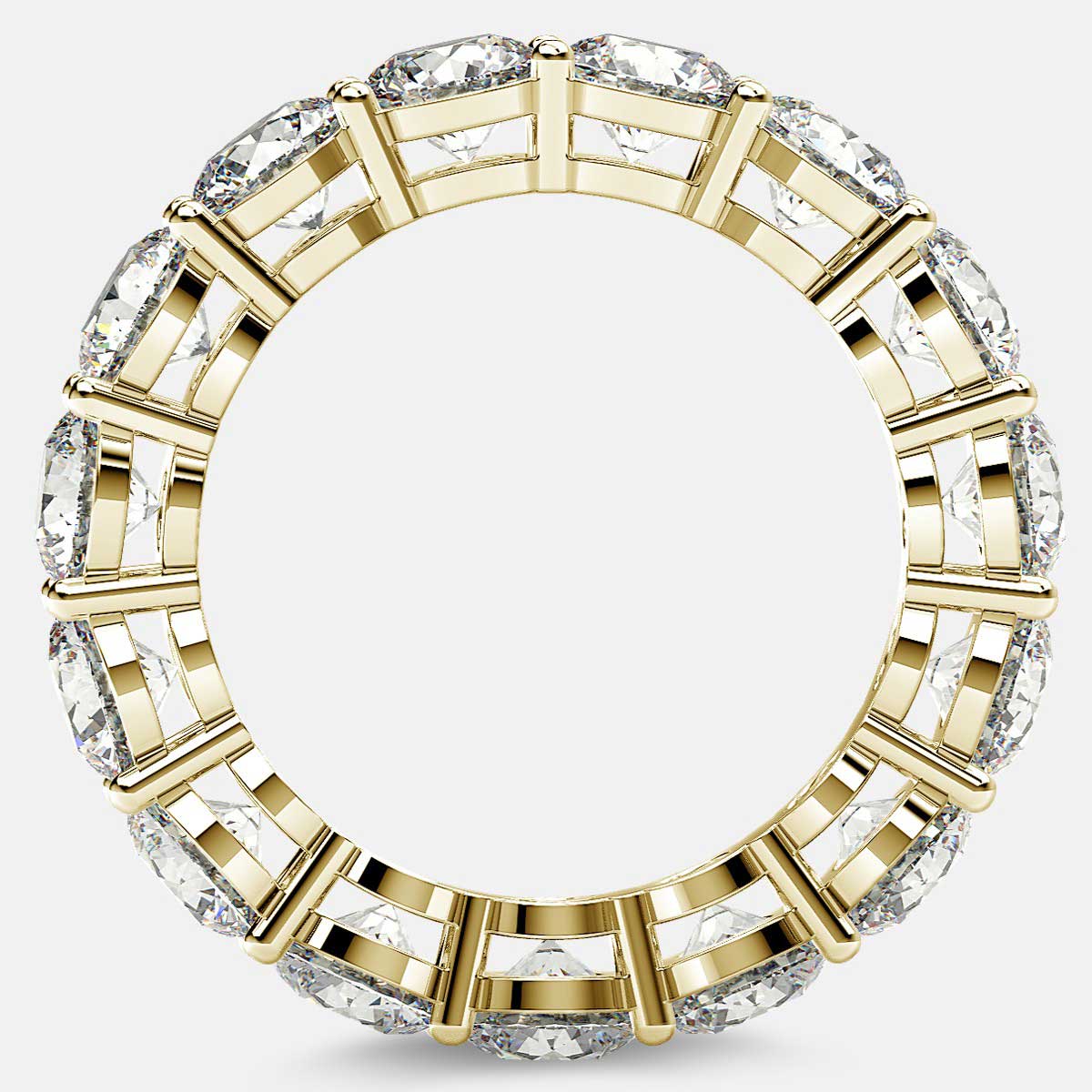 Open Gallery Eternity Ring with Round Diamonds in 18k Yellow Gold