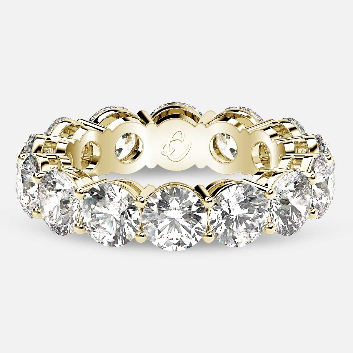 Open Gallery Eternity Ring with Round Diamonds in 18k Yellow Gold