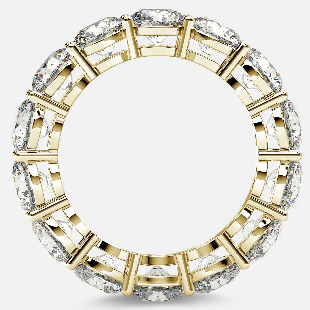 Open Gallery Eternity Ring with Round Diamonds in 18k Yellow Gold