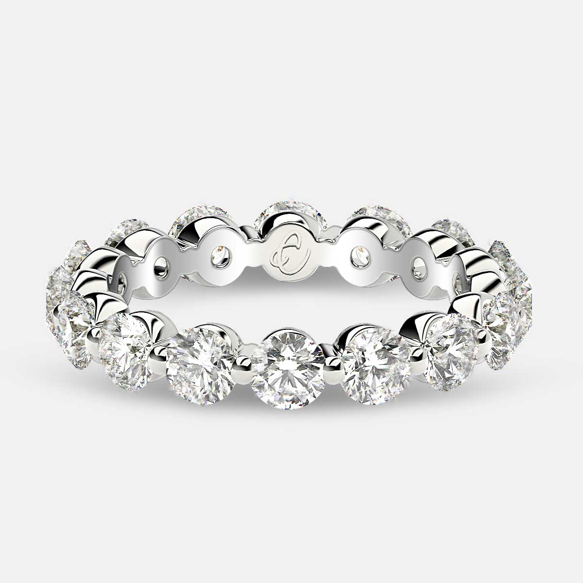 Floating Eternity Ring with Round Diamonds in Platinum