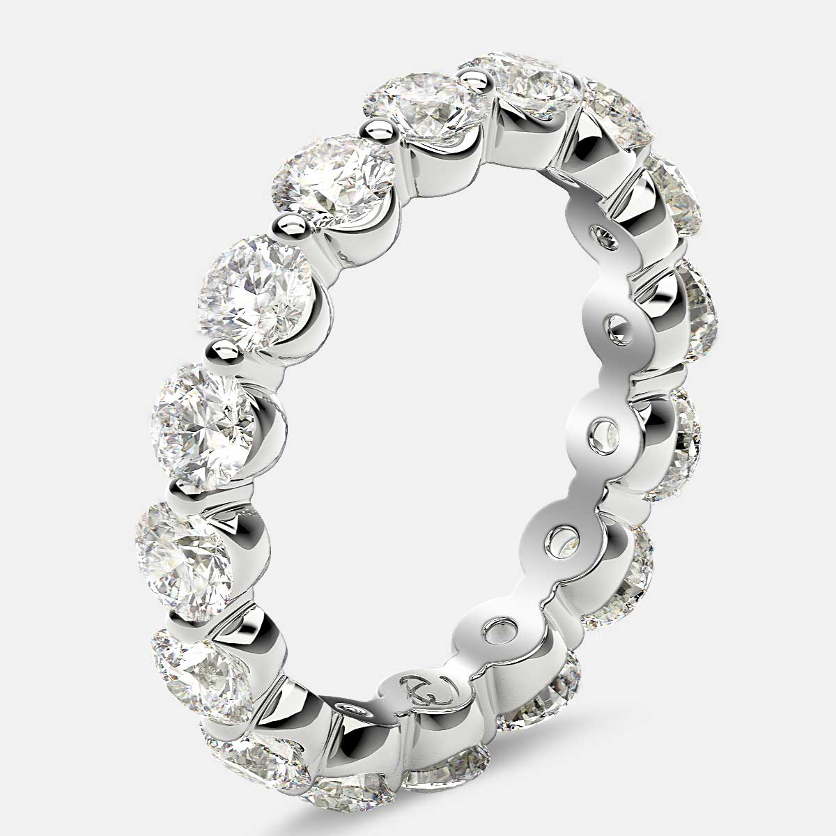 Floating Eternity Ring with Round Diamonds in Platinum