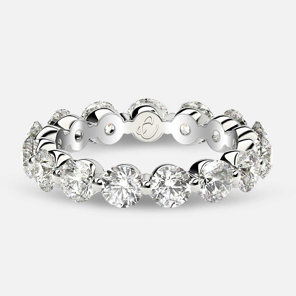 Floating Eternity Ring with Round Diamonds in Platinum