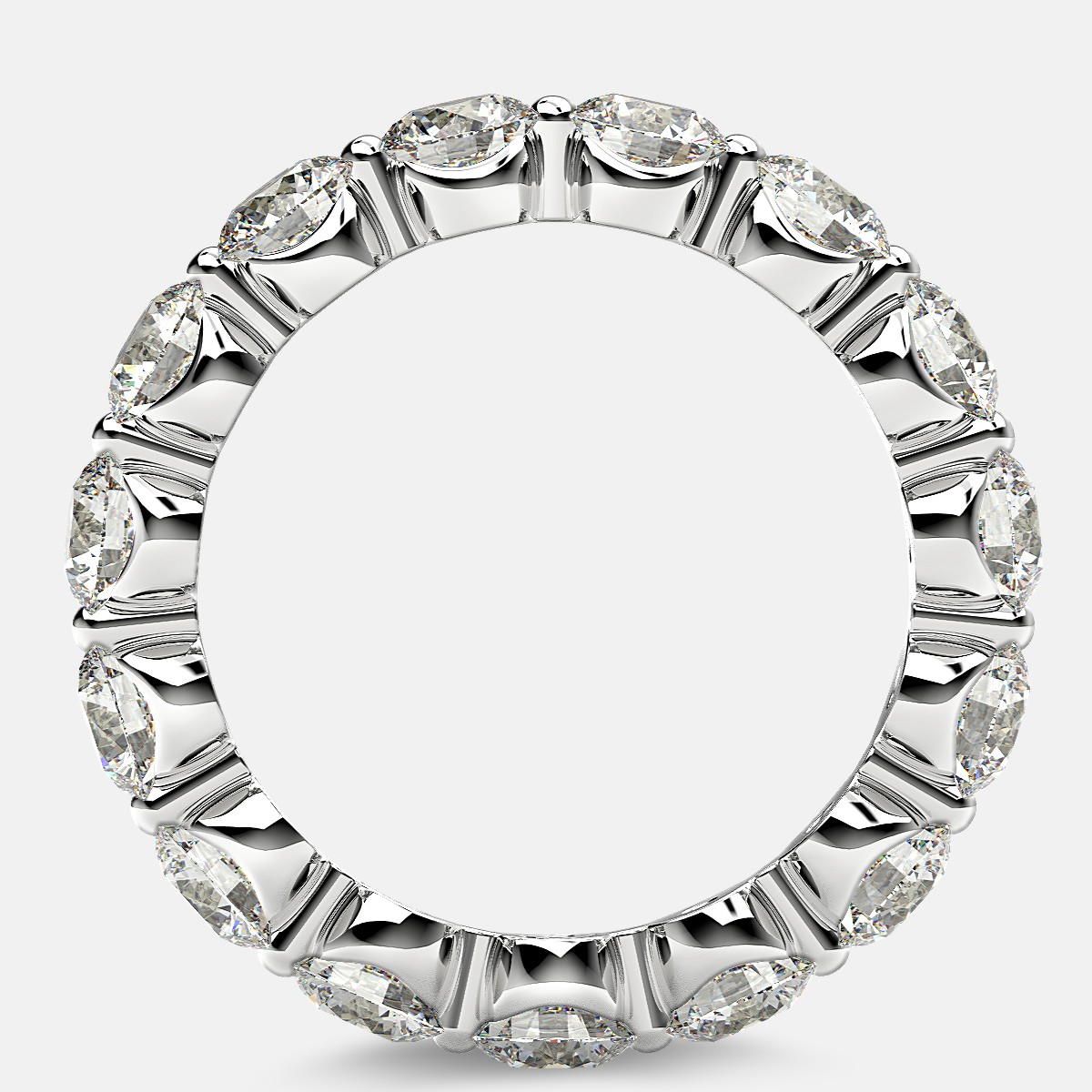 Floating Eternity Ring with Round Diamonds in Platinum