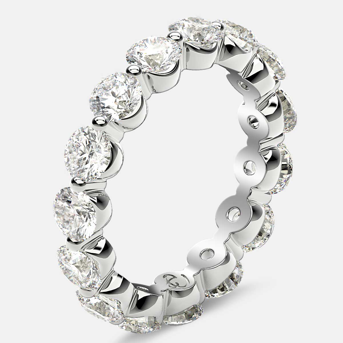 Floating Eternity Ring with Round Diamonds in Platinum