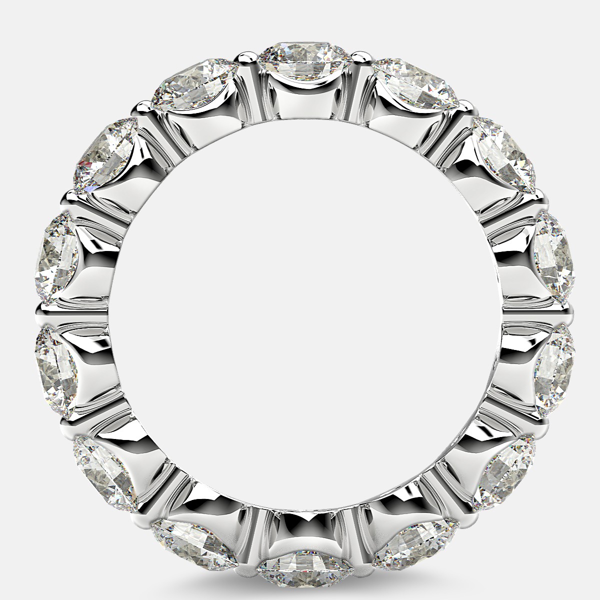 Floating Eternity Ring with Round Diamonds in Platinum