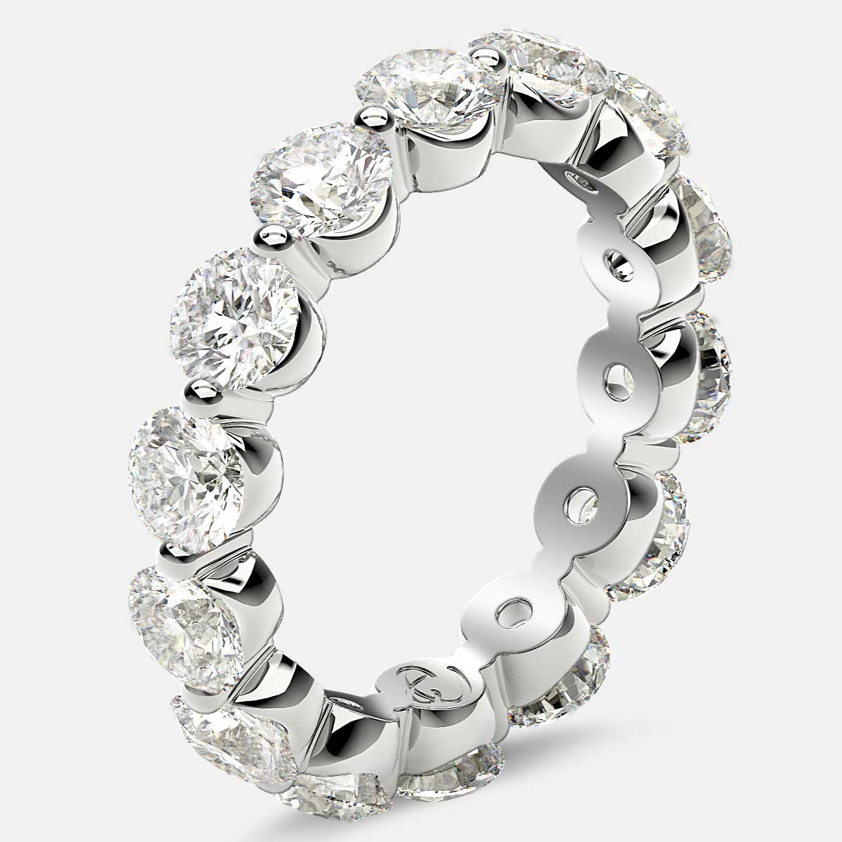 Floating Eternity Ring with Round Diamonds in Platinum