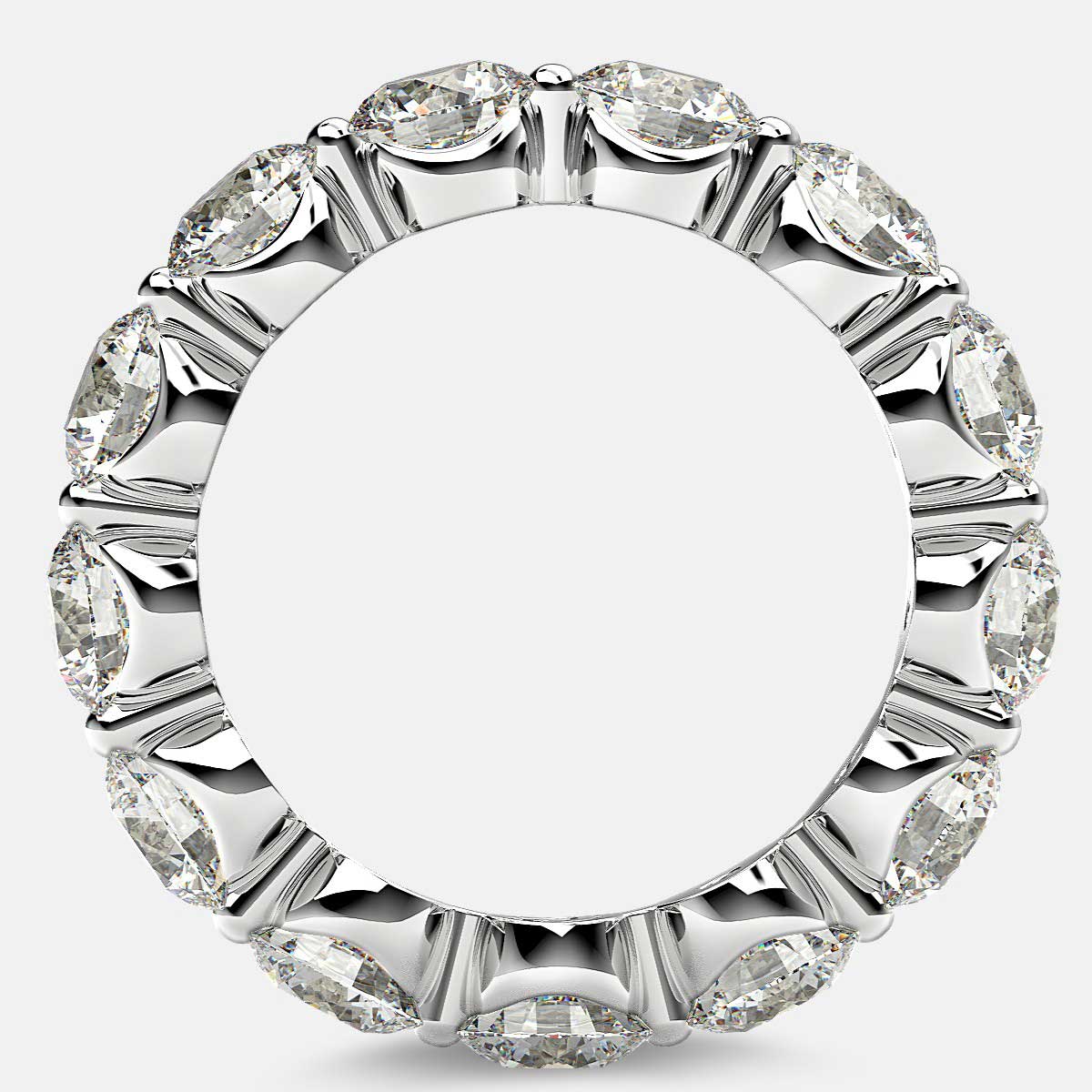 Floating Eternity Ring with Round Diamonds in Platinum