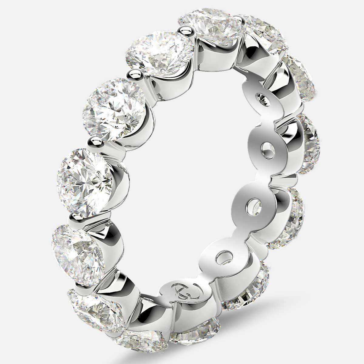 Floating Eternity Ring with Round Diamonds in Platinum