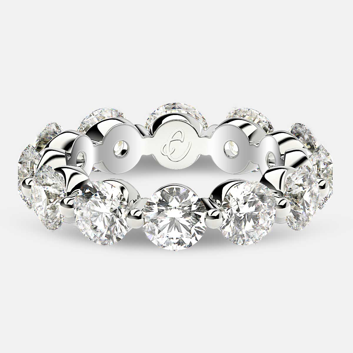 Floating Eternity Ring with Round Diamonds in Platinum