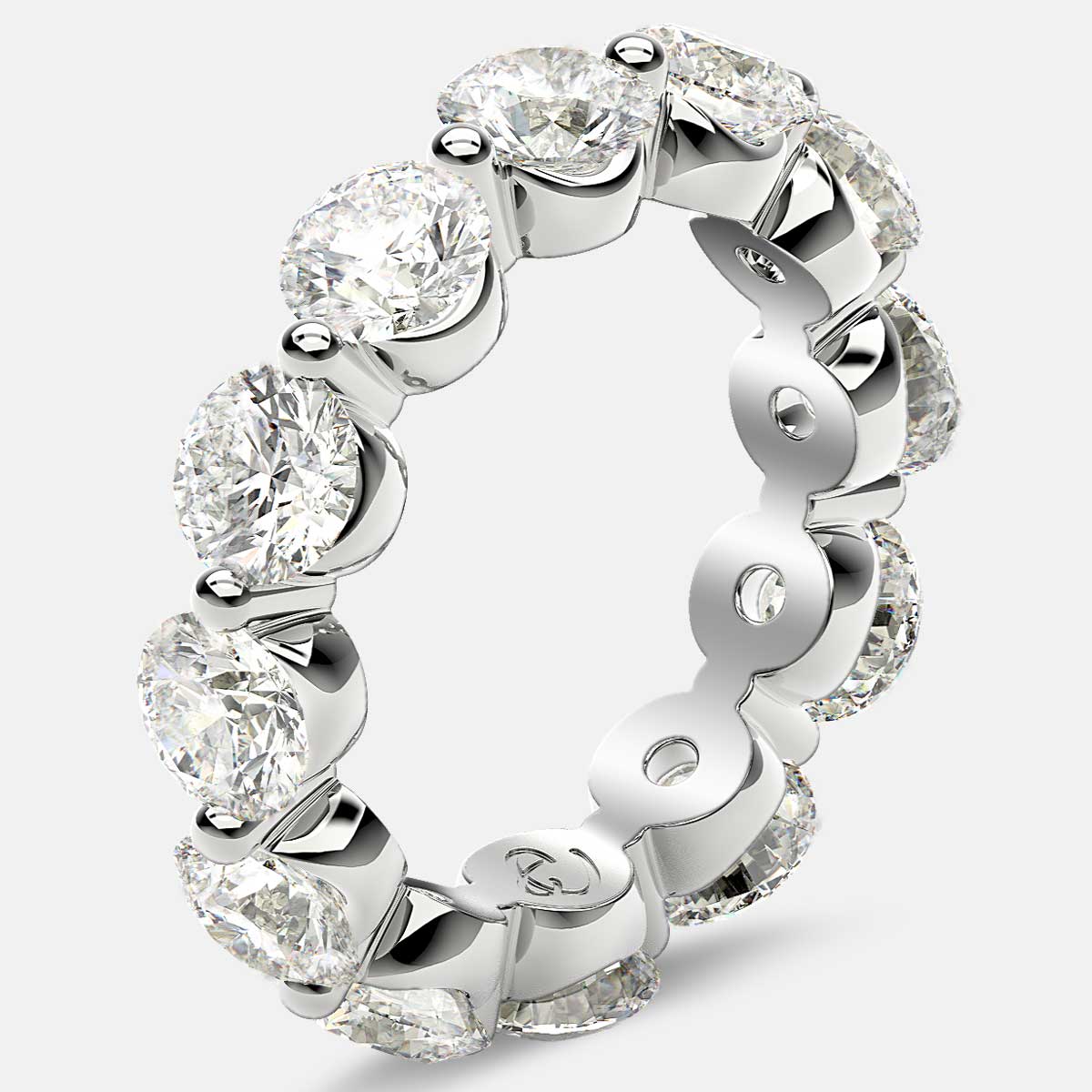 Floating Eternity Ring with Round Diamonds in Platinum