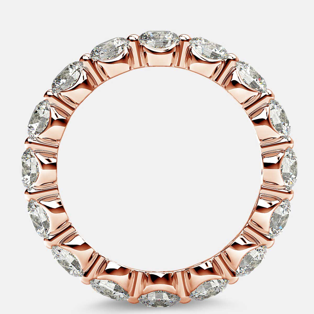 Floating Eternity Ring with Round Diamonds in 18k Rose Gold